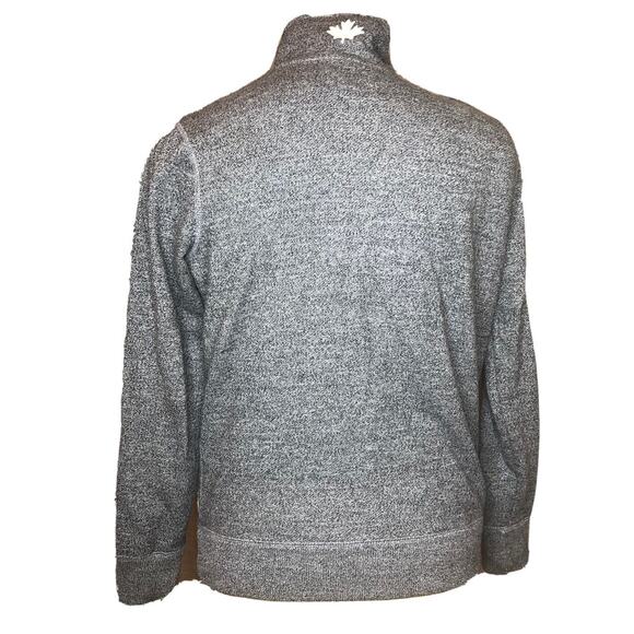 Roots Canadian Heritage Men's Heather Grey Quarter Zip Sweatshirt logo Size M - Picture 3 of 9